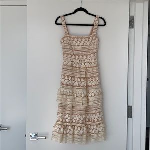 Midi length embroidered dress